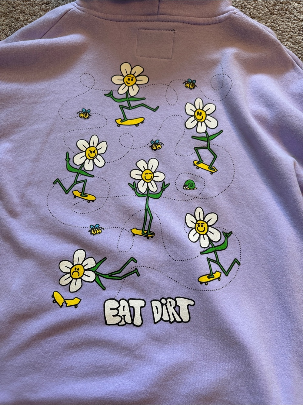 Zumiez Lavender Daisy Embroidered Hoodie - Picture 3 of 3